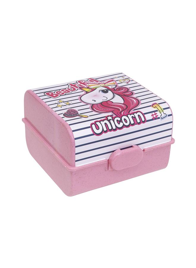 Unicorn Printed Pink Lunch Box For Kids, 860Ml